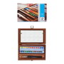 Van Gogh Set d'aquarelles en boîte en bois, 24 couleurs en demi-pastilles et 3 accessoires